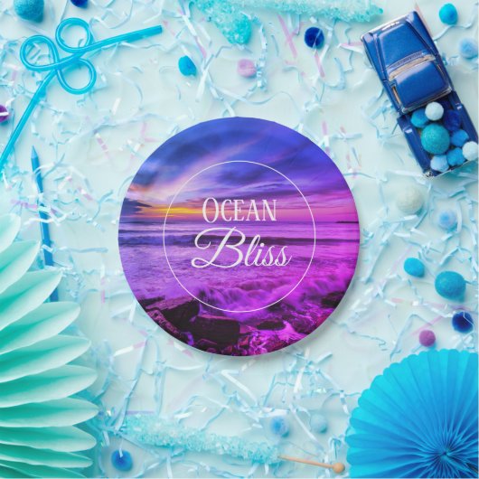 Colorful Ocean Waves Papieren Bordje (Feest)