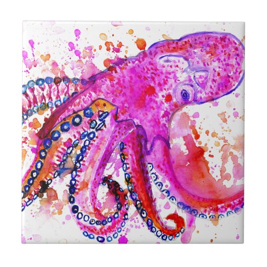 Colorful Octopus Art02 Tegeltje (Voorkant)