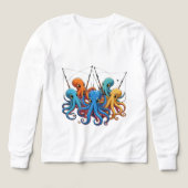 Colorful Octopus Crew – Kids’ Long Sleeve Tee (Voorkant)
