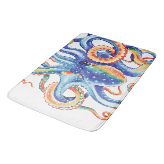 Colorful Octopus Waterverf Art Badmat (Gekanteld)