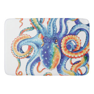 Colorful Octopus Waterverf Art Badmat