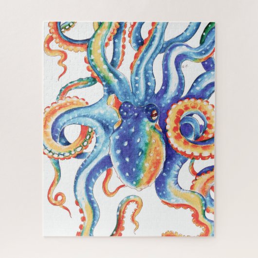 Colorful Octopus Waterverf Art Legpuzzel (Verticaal)