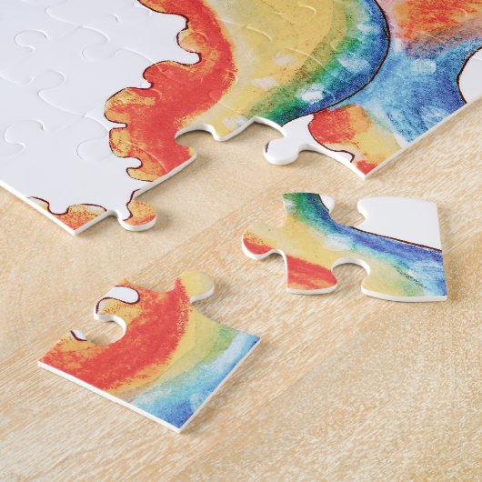 Colorful Octopus Waterverf Art Legpuzzel (Zijkant)