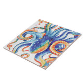 Colorful Octopus Waterverf Art Tegeltje (Zijkant)