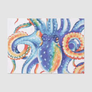 Colorful Octopus Waterverf Art Tissuepapier