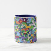 Colorful Oerwoud Animals Two-Tone koffie Mok (Midden)