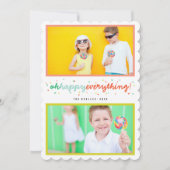 Colorful Oh Happy Alles Stippen 2 Foto Collage Feestdagenkaart (Voorkant)