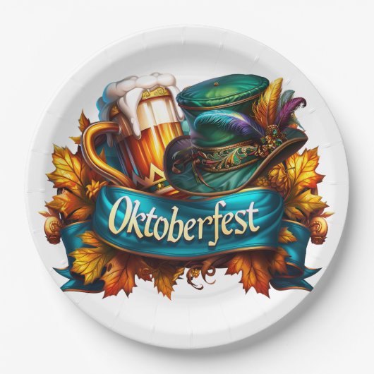 Colorful Oktoberfest  Papieren Bordje (Voorkant)