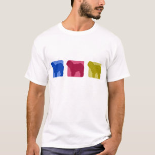 Colorful Old English Sheepdog Silhouettes TShirt