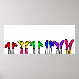 Colorful Old Fashioned Shoes Tekening Poster
