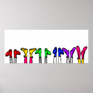 Colorful Old Fashioned Shoes Tekening Poster