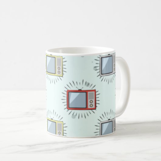 Colorful Old Television Pattern Koffiemok (Voorkant rechts)
