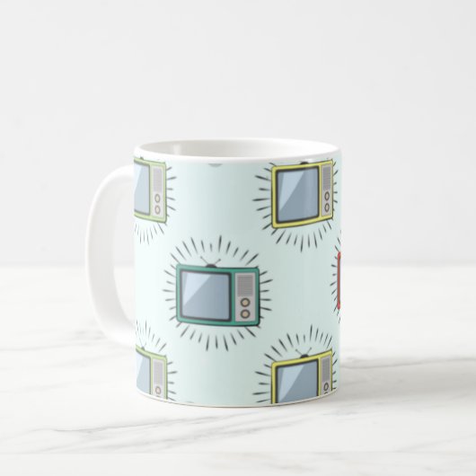 Colorful Old Television Pattern Koffiemok (Voorkant links)