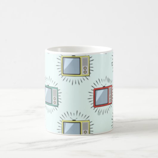 Colorful Old Television Pattern Koffiemok (Center)