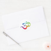 Colorful Om Ronde Sticker (Envelop)