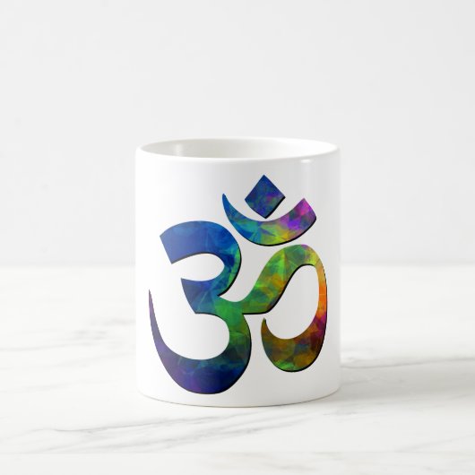 Colorful Om Yoga Symbols Koffiemok (Center)