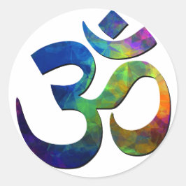 Colorful Om Yoga Symbols Ronde Sticker