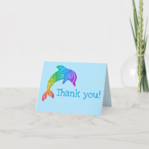 Colorful Ombre Dolphins Hartelijk dank Kaart