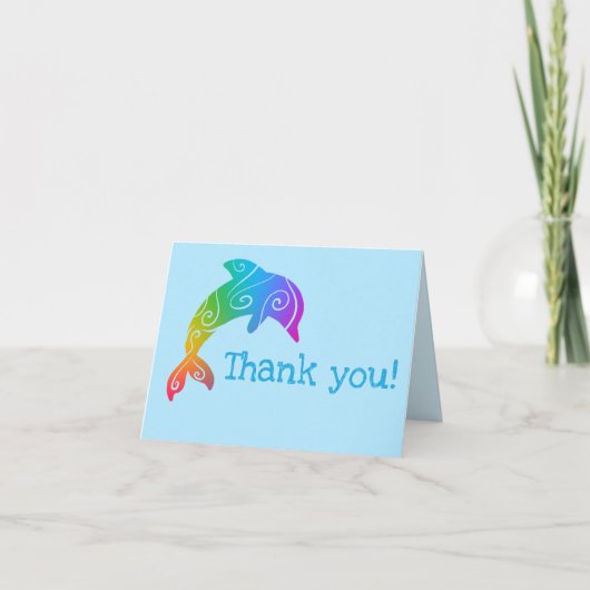 Colorful Ombre Dolphins Hartelijk dank Kaart (Voorkant)