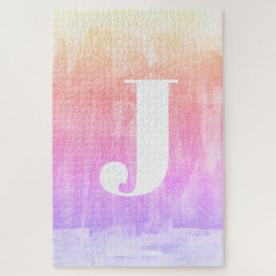 Colorful Ombre Gradient Monogram Legpuzzel