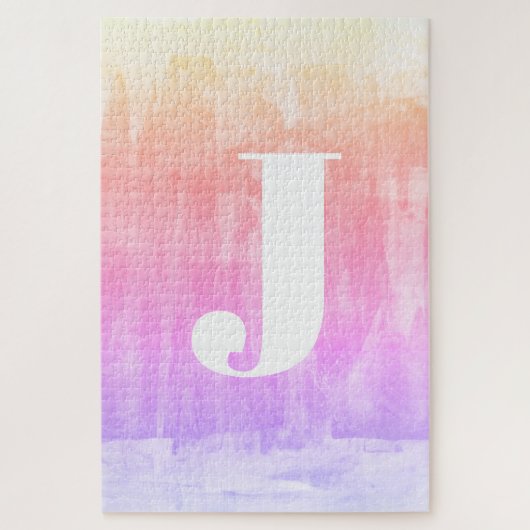 Colorful Ombre Gradient Monogram Legpuzzel (Verticaal)