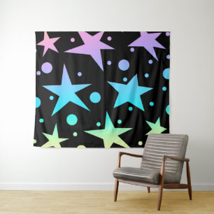 Colorful Ombre Stars en Polka Dots Collectie Wandkleed