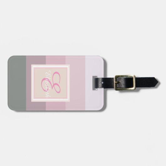 Colorful Ombre Striped Monogram-Gepersonaliseerd Bagagelabel (Voorkant horizontaal)