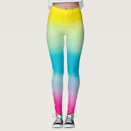 Colorful Ombre Waterverf uw aangepaste tekst Leggings