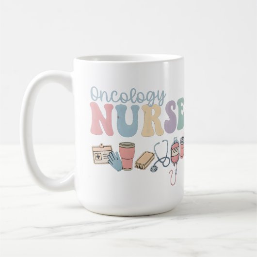 Colorful Oncology Nurse Retro Aesthetic Koffiemok (Links)