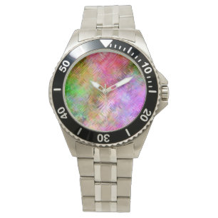 Colorful Opal Glassy Texture Horloge