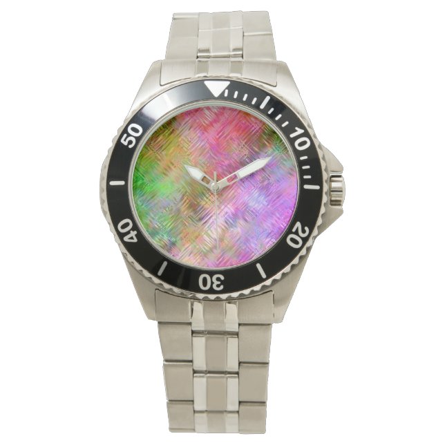 Colorful Opal Glassy Texture Horloge (Voorkant)