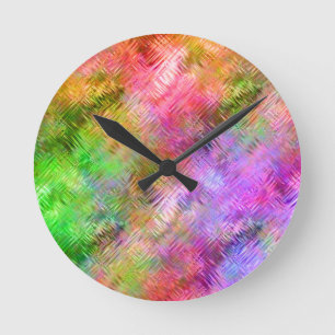 Colorful Opal Glassy Texture Ronde Klok