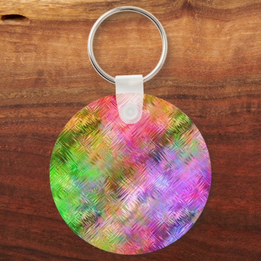 Colorful Opal Glassy Texture Sleutelhanger (Achterkant)