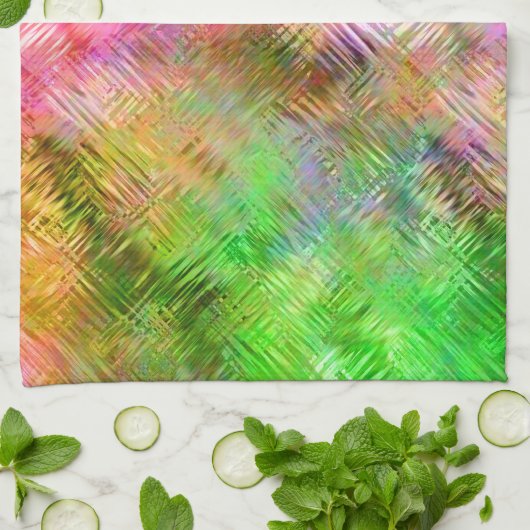 Colorful Opal Glassy Texture Theedoek (Gevouwen)
