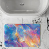 Colorful opal swirly flowing marble texture badmat