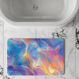 Colorful opal swirly flowing marble texture badmat