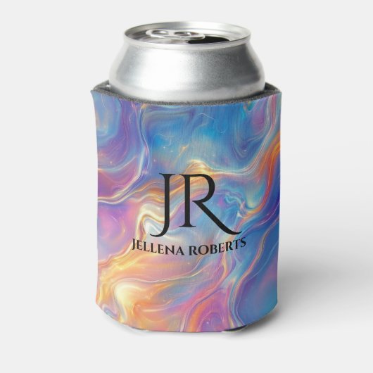 Colorful opal swirly flowing marble texture blikjeskoeler (Blikje Achterkant)