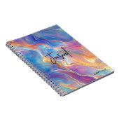 Colorful opal swirly flowing marble texture notitieboek (Rechterzijde)