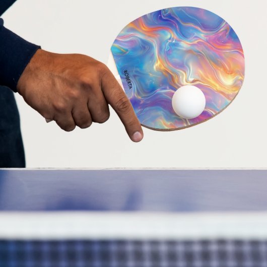 Colorful opal swirly flowing marble texture tafeltennisbatje (Insitu)