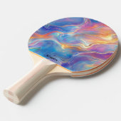 Colorful opal swirly flowing marble texture tafeltennisbatje (Voorkant Gekanteld)