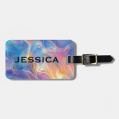Colorful Opal swirly Marble texture Bagagelabel (Voorkant horizontaal)