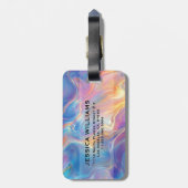 Colorful Opal swirly Marble texture Bagagelabel (Achterkant verticaal)