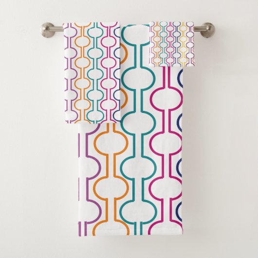 Colorful Open Circles Bad Handdoek (Insitu)