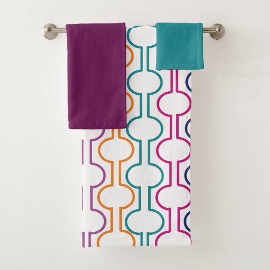 Colorful Open Circles Bath Towel Set Bad Handdoek (Insitu)