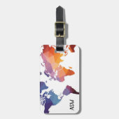 Colorful Oragami Map Travellers Bagagelabel (Voorkant verticaal)