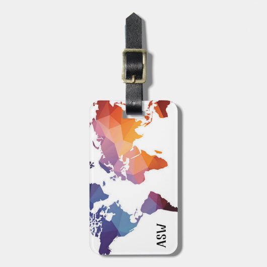 Colorful Oragami Map Travellers Bagagelabel (Voorkant verticaal)