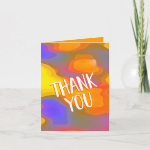 Colorful Oranje en Blue Abstract Blank Bedankkaart