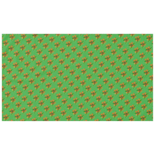 Colorful Oranje Flowered Tablecloth Tafelkleed (Voorkant (Horizontaal))