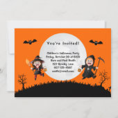 Colorful Oranje Jumping Halloween Kinder Partij Kaart (Achterkant)