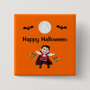 Colorful Oranje Jumping Halloween Kinder Partij Vierkante Button 5,1 Cm
